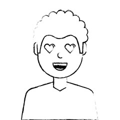 lovely young man avatar character vector illustration design