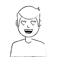 lovely young man avatar character vector illustration design