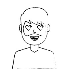 lovely young man avatar character vector illustration design
