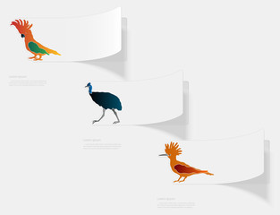 Birds. Flat sticker with shadow on white background © kadevo