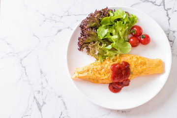 Flavored Fried Rice in an Omelet Wrapping