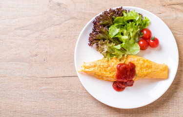 Flavored Fried Rice in an Omelet Wrapping