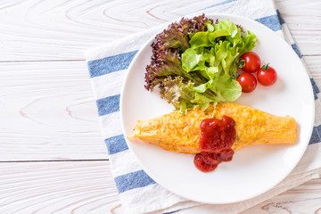 Flavored Fried Rice in an Omelet Wrapping