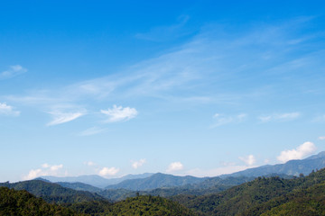 Mountain with blue sky.