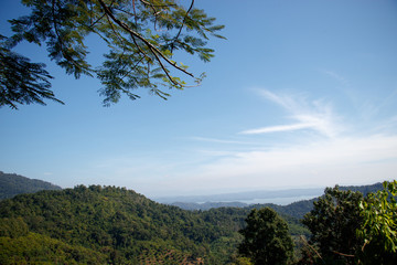 Obraz na płótnie Canvas Mountain with blue sky.