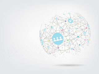 Global network background.Social media network concept.