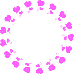 Fototapeta na wymiar Grange Heart's Pink round frame