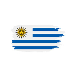 Fototapeta premium Uruguay flag, vector illustration