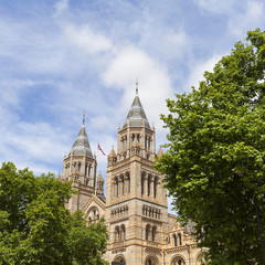 Fototapeta na wymiar Natural History Museum with ornate terracotta facade, Victorian architecture, London, United Kingdom