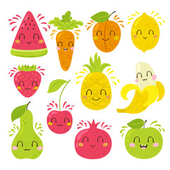 Fruit characters set