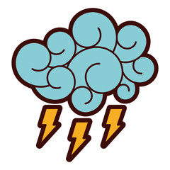 blue cloud thunderbolt storm cartoon image vector illustration 