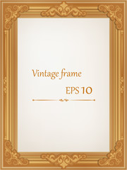 golden vintage wood frame