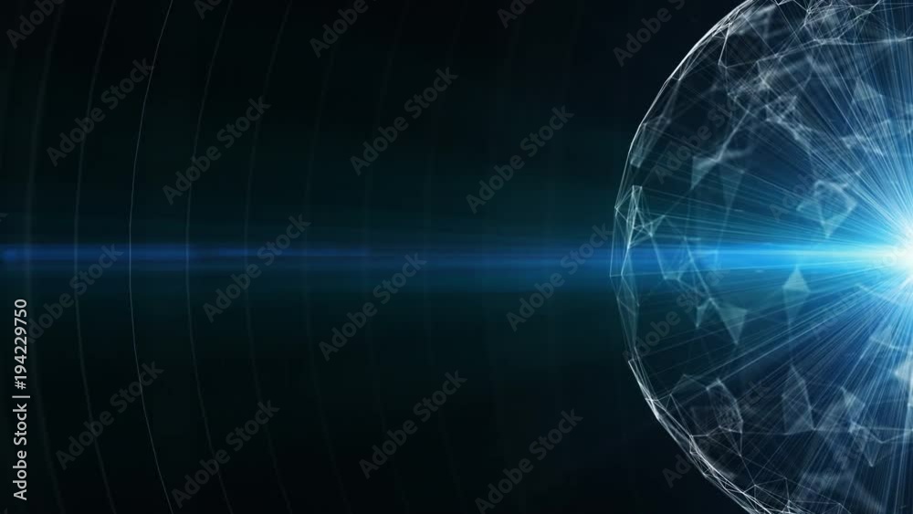 Poster 3d abstract technology over intersections and particles. network of lines with sphere shape. lens fl