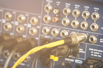 Signal cable connected to Audio mixer.