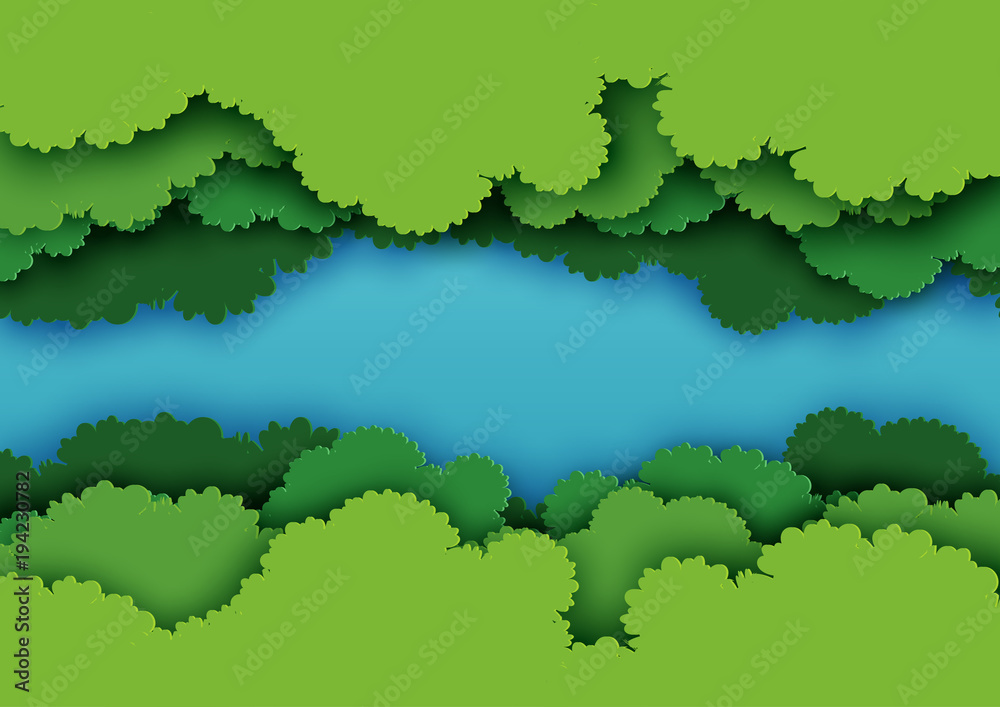 Aufkleber top view of green forest canopy background.nature and environment conservation creative idea concept