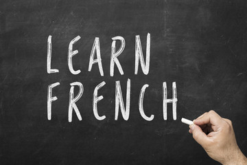 Obraz premium hand writing Learn french