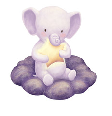 Elephant seat on cloud