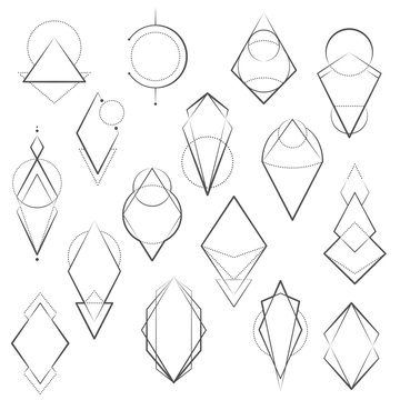 Set of minimalistic geometric elements