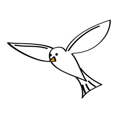 flying sea white bird seagull animal vector illustration