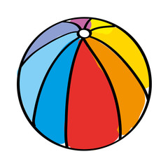 beach ball rubber toy play image vector illustration
