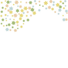 Delicate Floral Pattern with Simple Small Flowers for Greeting Card or Poster. Naive Daisy Flowers in Primitive Style. Vector Background for Spring or Summer Design.