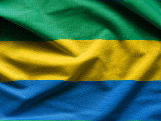 Realistic flag of Gabon