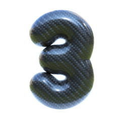 Carbon fiber font number 3