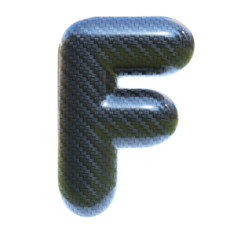 Carbon fiber font letter F