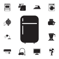 Refrigerator icon on white background