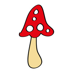 mushroom vegetation plant nature icon vector illustration