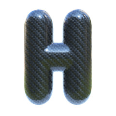 Carbon fiber font letter H