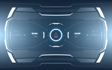 Sci-Fi Concept of Future Vector HUD Interface Screen. Virtual Reality View Display. Hologram Technology