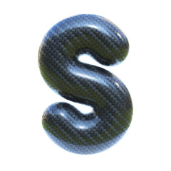Carbon fiber font letter S