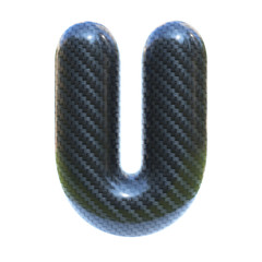 Carbon fiber font letter U