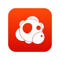 Atom icon digital red