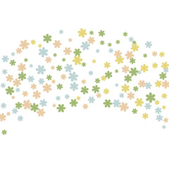 Delicate Floral Pattern with Simple Small Flowers for Greeting Card or Poster. Naive Daisy Flowers in Primitive Style. Vector Background for Spring or Summer Design.