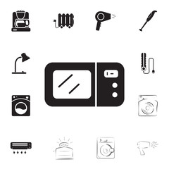 Microwave icon on white background