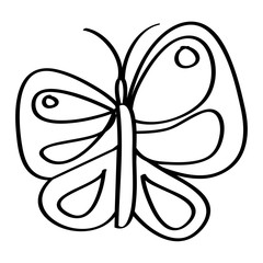 cute butterfly flying insect nature vector illustration outline design