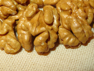 Walnut kernels closeup