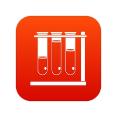 Three beakers icon digital red