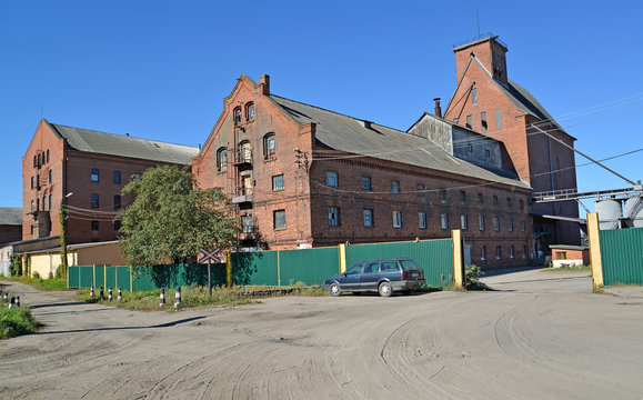 Old buildings of a water-mill of Velau. Znamensk, Kaliningrad region