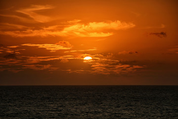 Fototapeta na wymiar Beautiful sunset on the Atlantic Ocean.