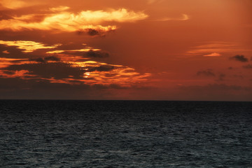 Naklejka na ściany i meble Beautiful sunset on the Atlantic Ocean.