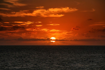 Beautiful sunset on the Atlantic Ocean.