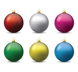 Christmas decoration - baubles. Vector Illustration.