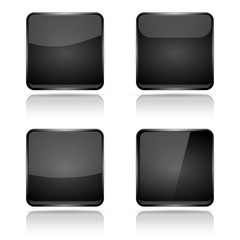 Black square buttons with reflection