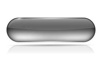 Gray glass buttons. Oval 3d icon with reflection