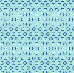 Symbol flower pattern repeat on blue background.