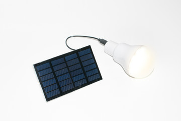 solar panel and light bulb
