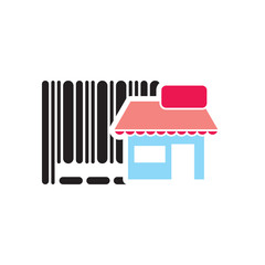 Shop Barcode Logo Icon Design